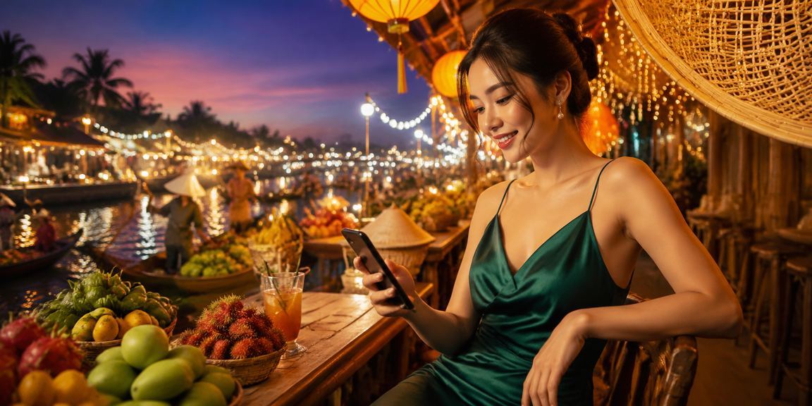 Người dùng vùng Mekong trải nghiệm casino di động 98win01 với nón lá truyền thống